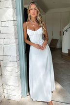 Miss | Jurk Dames Maxi A-lijn Spaghettibandjes - Viscose - Miss Madera MIS-FSRT2E