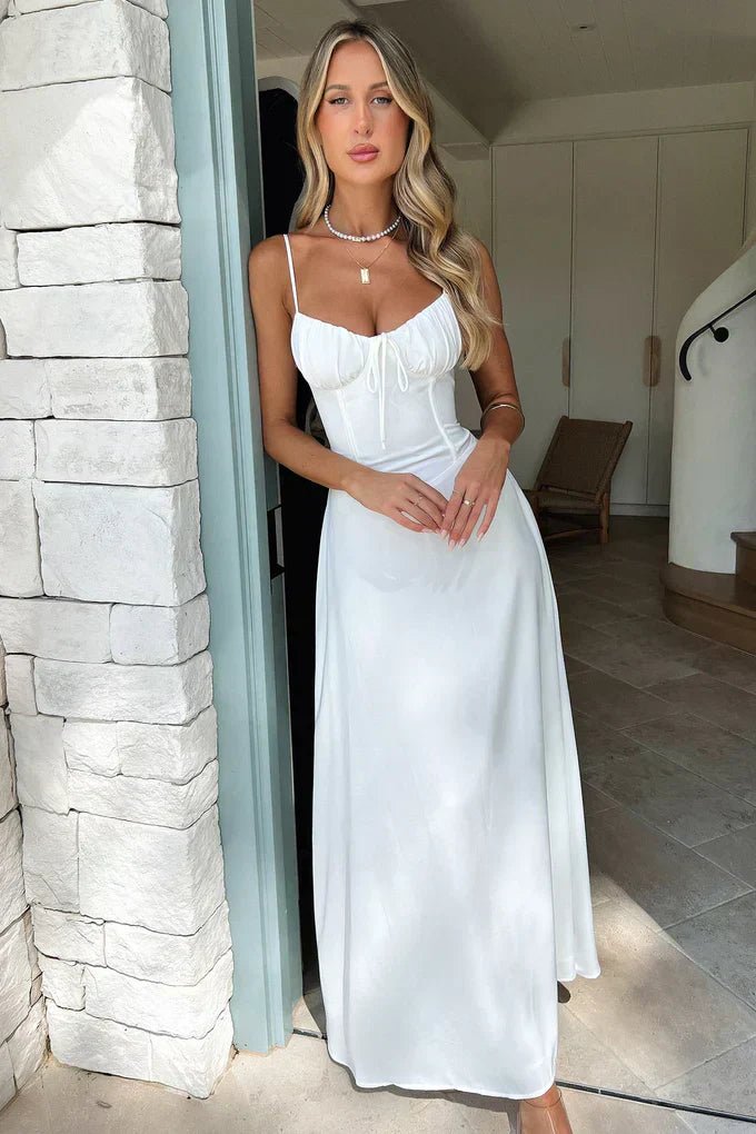 Miss | Jurk Dames Maxi A-lijn Spaghettibandjes - Viscose - Miss Madera MIS-FSRT2E