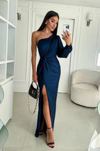 Miss | Jurk Dames Maxi Asymmetrisch Elegant - Satijn - Miss Madera MIS-21FCD1