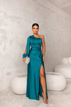 Miss | Jurk Dames Maxi Asymmetrisch Elegant - Satijn - Miss Madera MIS-E08926