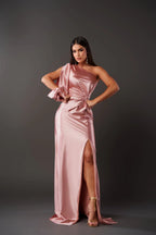 Miss | Jurk Dames Maxi Asymmetrisch Elegant - Satijn - Miss Madera MIS-A5BFA5