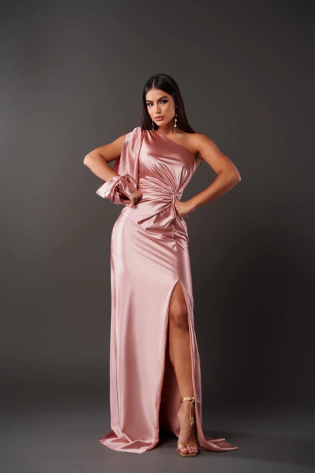 Miss | Jurk Dames Maxi Asymmetrisch Elegant - Satijn - Miss Madera MIS-A5BFA5