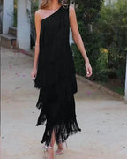 Miss | Jurk Dames Maxi Asymmetrisch - Polyester - Miss Madera MIS-375F50