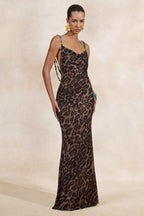 Miss | Jurk Dames Maxi Avond Luipaardprint - Mesh - Miss Madera MIS-RCLBOF