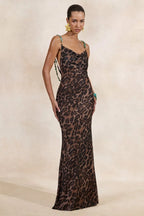 Miss | Jurk Dames Maxi Avond Luipaardprint - Mesh - Miss Madera MIS-RCLBOF