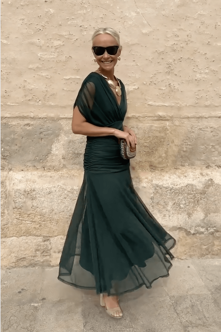 Miss | Jurk Dames Maxi Avond V-hals - Viscose - Miss Madera MIS-QF9IB4