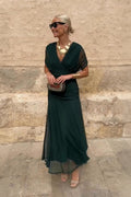 Miss | Jurk Dames Maxi Avond V-hals - Viscose - Miss Madera MIS-3RRN8E