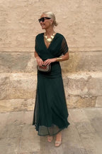 Miss | Jurk Dames Maxi Avond V-hals - Viscose - Miss Madera MIS-3RRN8E