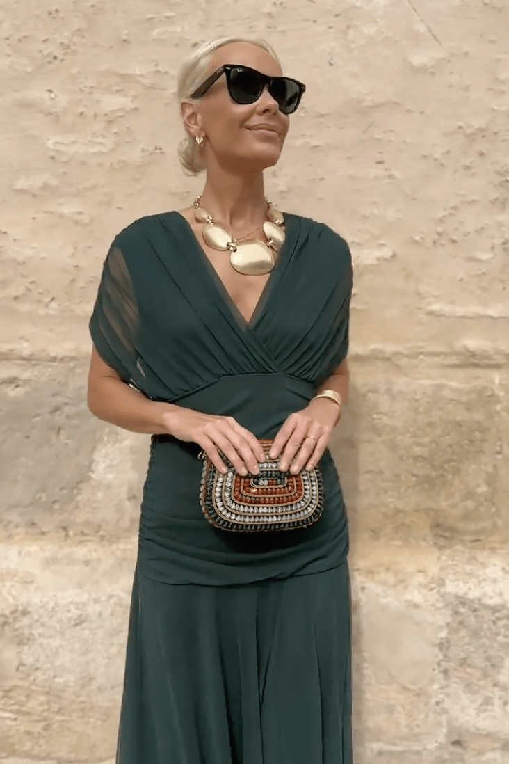 Miss | Jurk Dames Maxi Avond V-hals - Viscose - Miss Madera MIS-QF9IB4