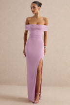Miss | Jurk Dames Maxi Bardot Open Rug - Stretch Jersey - Miss Madera MIS-395VTS