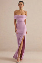 Miss | Jurk Dames Maxi Bardot Strapless - Stretch Jersey - Miss Madera MIS-7BGB3R