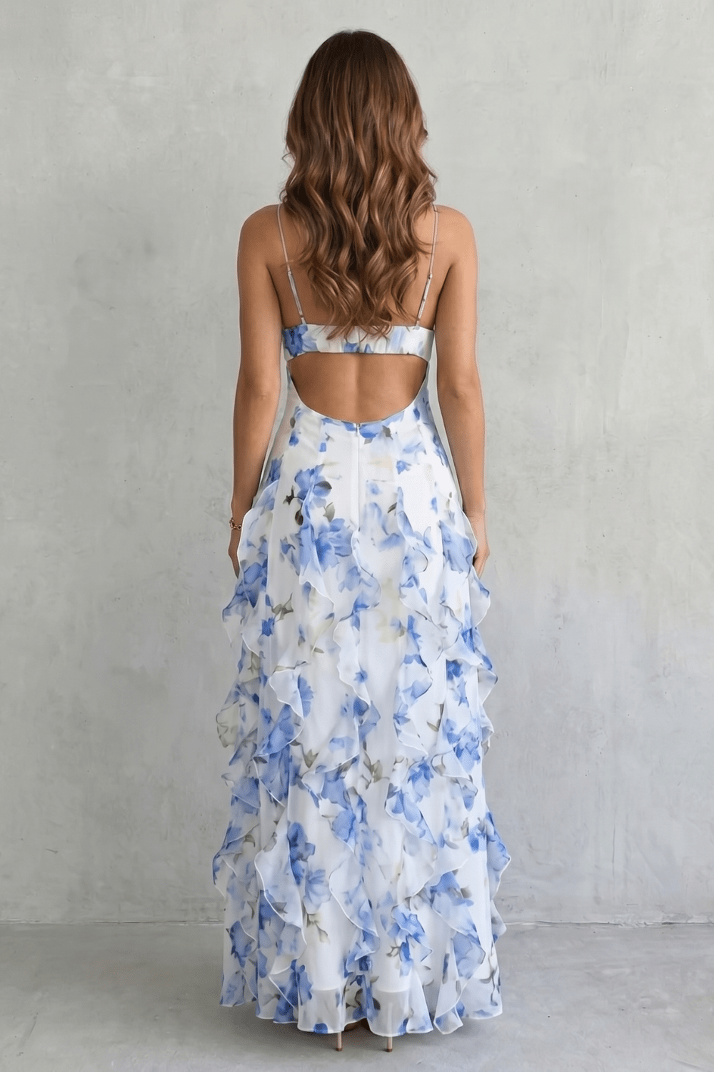 Miss | Jurk Dames Maxi Bloemenprint Gelaagd - Chiffon - Miss Madera MIS-BNGE40