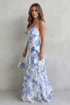 Miss | Jurk Dames Maxi Bloemenprint Gelaagd - Chiffon - Miss Madera MIS-BNGE40