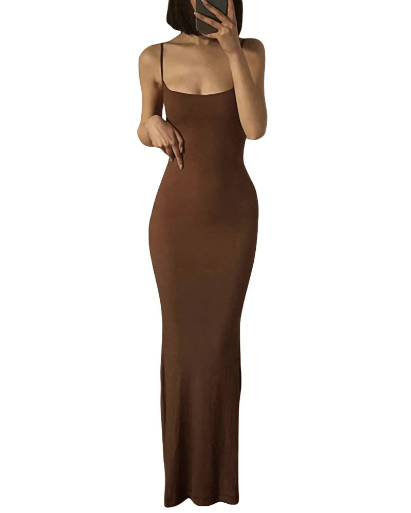 Miss | Jurk Dames Maxi Bodycon V-hals - Polyester - Miss Madera MIS-JJON57