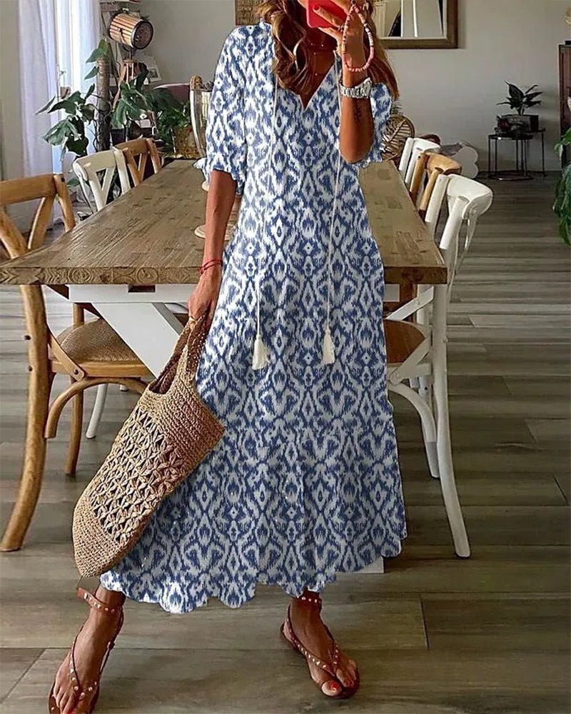 Miss | Jurk Dames Maxi Boho Casual - Katoenmix - Miss Madera MIS-33897C