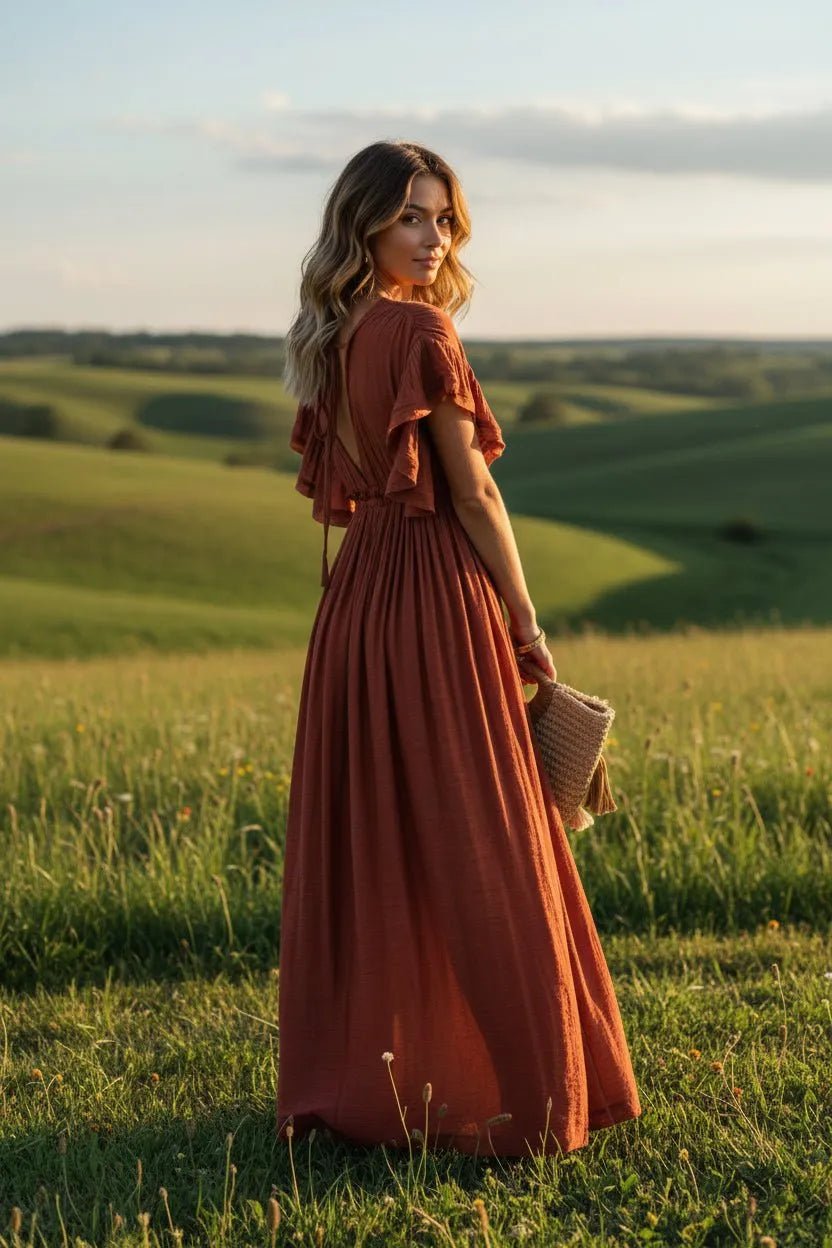 Miss | Jurk Dames Maxi Boho Chic - Viscose - Miss Madera 
