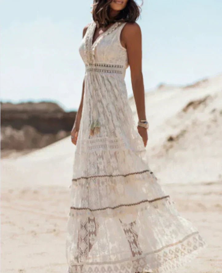 Miss | Jurk Dames Maxi Boho - Kant - Miss Madera