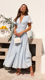 Miss | Jurk Dames Maxi Boho V-hals - Viscose - Miss Madera MIS-HPDMVA
