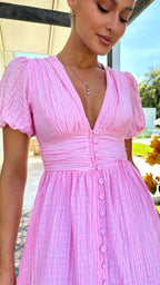 Miss | Jurk Dames Maxi Boho V-hals - Viscose - Miss Madera MIS-SHDB90