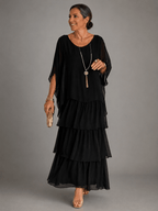 Miss | Jurk Dames Maxi Casual Gelaagd - Viscose - Miss Madera MIS-3OJM85