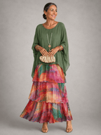 Miss | Jurk Dames Maxi Casual Gelaagd - Viscose - Miss Madera MIS-Q23J6V