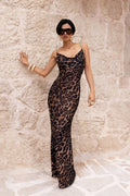 Miss | Jurk Dames Maxi Cowl-Neck Luipaardprint - Mesh - Miss Madera MIS-SXP2JU