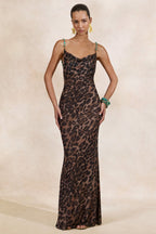 Miss | Jurk Dames Maxi Cowl-Neck Luipaardprint - Mesh - Miss Madera MIS-SXP2JU