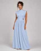 Miss | Jurk Dames Maxi Cut-Out Korte Mouw - Viscose - Miss Madera MIS-AFBU6I