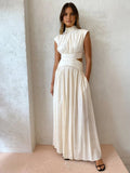 Miss | Jurk Dames Maxi Cut-Out Opstaande Kraag Mouwloos - Polyester - Miss Madera MIS-4QHSCQ