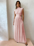 Miss | Jurk Dames Maxi Cut-Out Opstaande Kraag Mouwloos - Polyester - Miss Madera MIS-JZJ55V