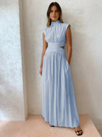 Miss | Jurk Dames Maxi Cut-Out Opstaande Kraag Mouwloos - Polyester - Miss Madera MIS-FTG8JH