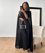 Miss | Jurk Dames Maxi Draped Sleeve - Satijn - Miss Madera MIS-UBROZT