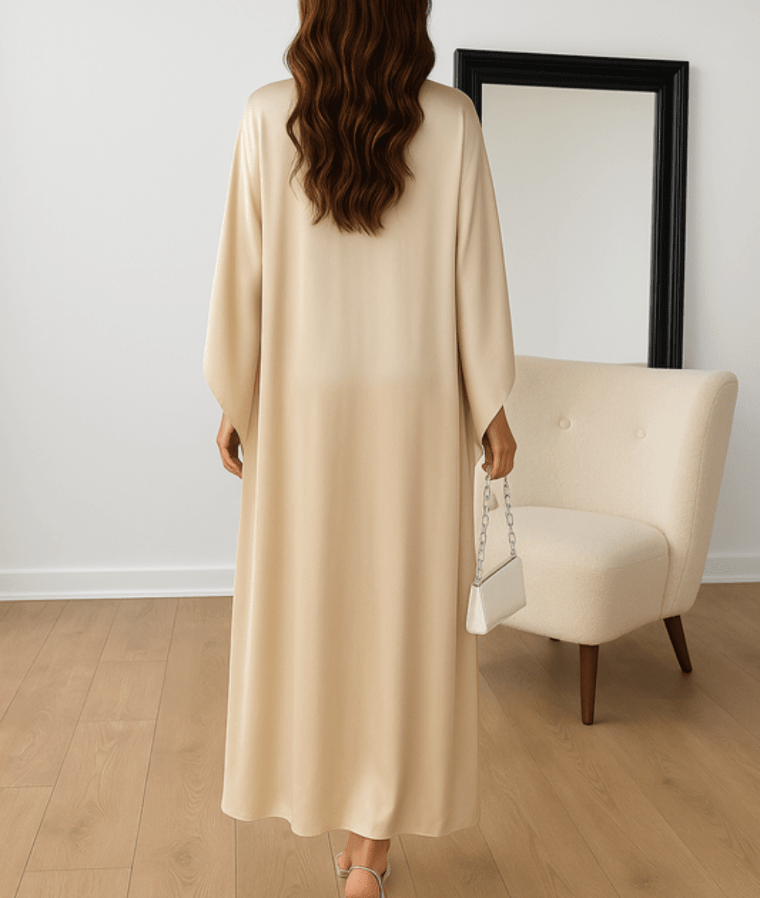 Miss | Jurk Dames Maxi Draped Sleeve - Satijn - Miss Madera MIS-AVZ4RI