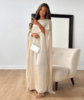 Miss | Jurk Dames Maxi Draped Sleeve - Satijn - Miss Madera MIS-AVZ4RI