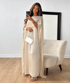 Miss | Jurk Dames Maxi Draped Sleeve - Satijn - Miss Madera MIS-AVZ4RI