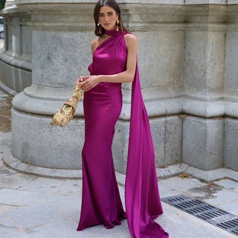 Miss | Jurk Dames Maxi Eén Schouder - Polyester - Miss Madera MIS-88A1BF