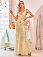 Miss | Jurk Dames Maxi Elegant - Pailletten - Miss Madera