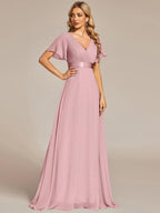 Miss | Jurk Dames Maxi Empire - Chiffon - Miss Madera