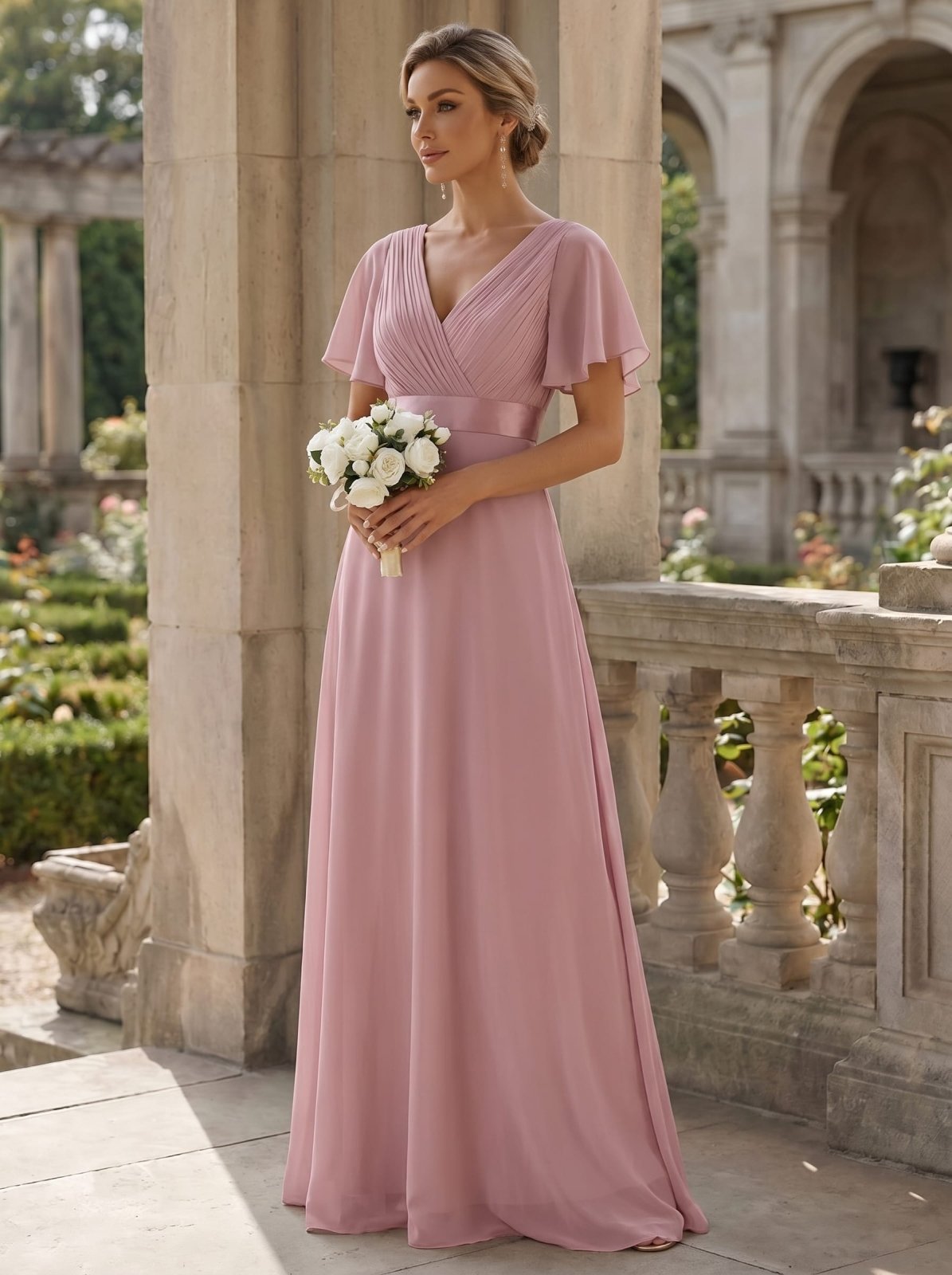 Miss | Jurk Dames Maxi Empire - Chiffon - Miss Madera