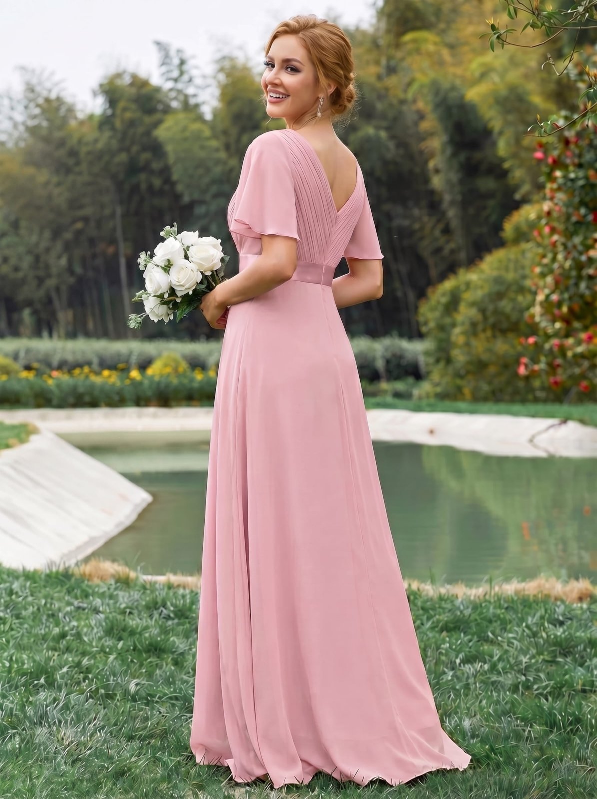 Miss | Jurk Dames Maxi Empire - Chiffon - Miss Madera