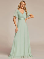 Miss | Jurk Dames Maxi Empire - Chiffon - Miss Madera