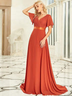 Miss | Jurk Dames Maxi Empire - Chiffon - Miss Madera