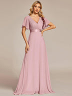 Miss | Jurk Dames Maxi Empire - Chiffon - Miss Madera