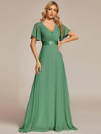 Miss | Jurk Dames Maxi Empire - Chiffon - Miss Madera