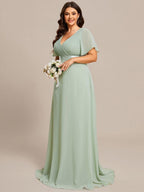 Miss | Jurk Dames Maxi Empire - Chiffon - Miss Madera