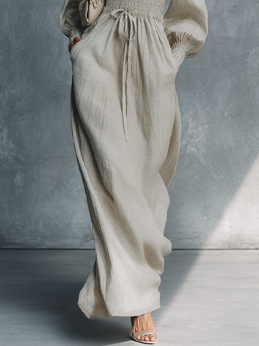 Miss | Jurk Dames Maxi Everyday - Linnen - Miss Madera MIS-BF65F5