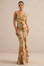 Miss | Jurk Dames Maxi Fishtail Bloemenprint - Polyester - Miss Madera MIS-DT1TS8