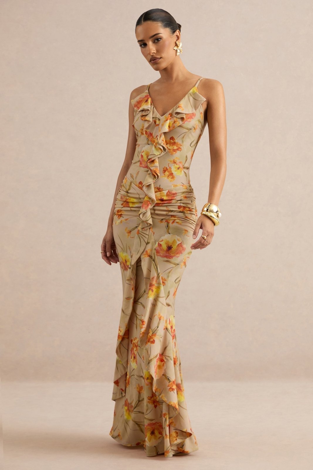 Miss | Jurk Dames Maxi Fishtail Bloemenprint - Polyester - Miss Madera MIS-ANJFNY