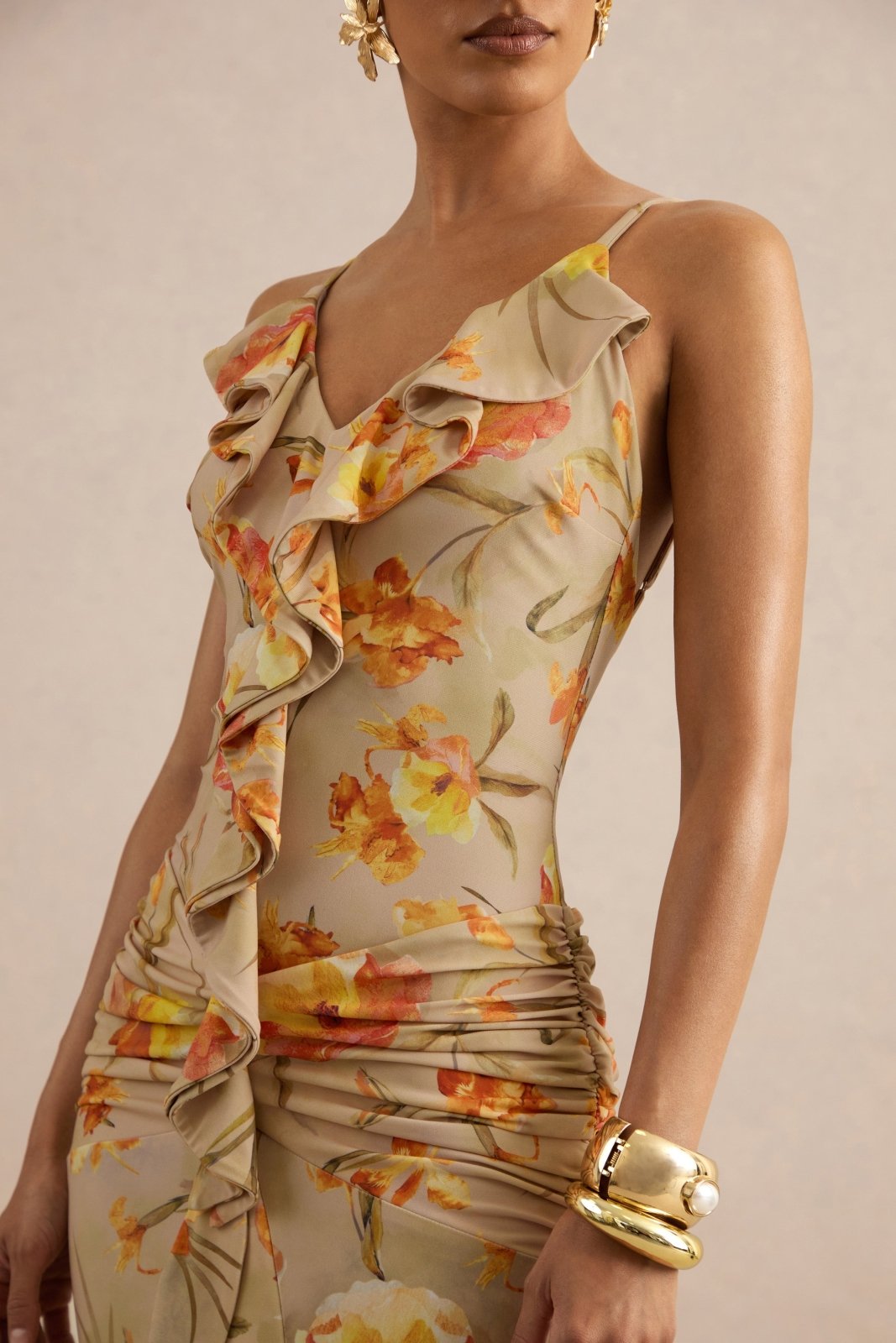 Miss | Jurk Dames Maxi Fishtail Bloemenprint - Polyester - Miss Madera MIS-ANJFNY