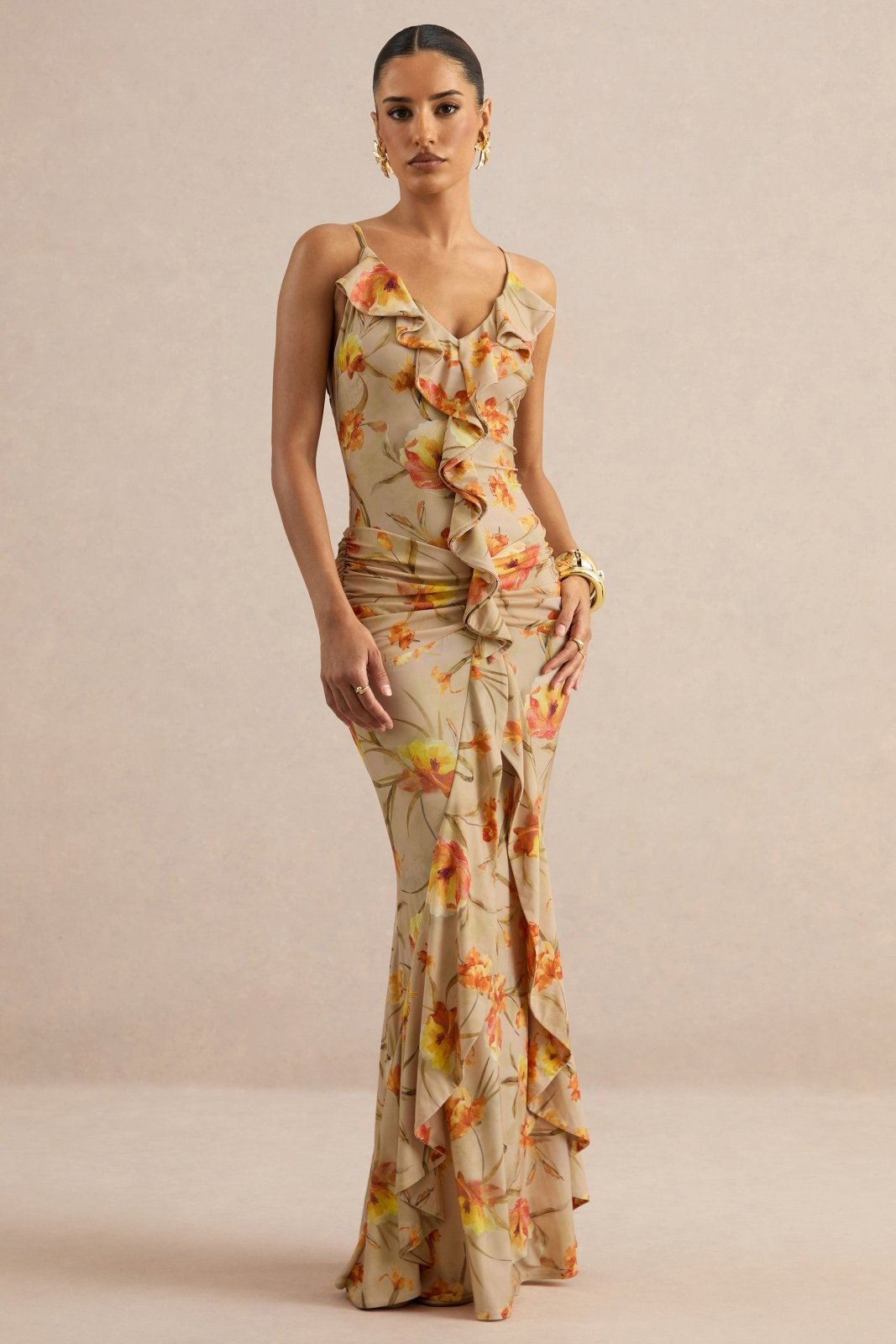 Miss | Jurk Dames Maxi Fishtail Bloemenprint - Polyester - Miss Madera MIS-ANJFNY